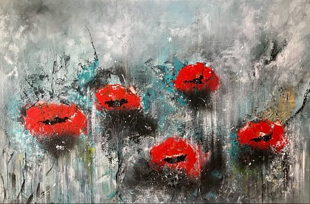 Flower poppy geschilderd door Diney-Art